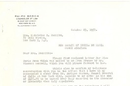 [Carta] 1957 oct. 23, New York [a] Mrs. Madeleine S. Redditt, New York