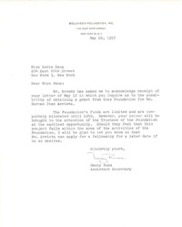 [Carta] 1957 may. 22, New York [a] Doris Dana, New York