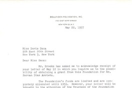 [Carta] 1957 may. 22, New York [a] Doris Dana, New York