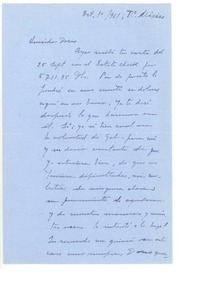 [Carta], 1961 oct. 1, México [a] Doris Dana, [New York]