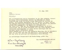 [Carta], 1954 aug. 22, Köln, Alemania [a] Gabriela Mistral