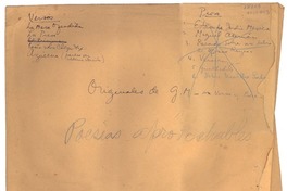 [Listado de poesías, en verso y en prosa]