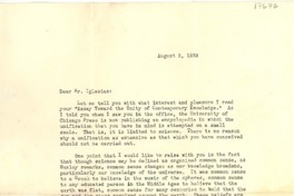 [Carta] 1938 ago. 2, [Chicago, Illinois] [a] Dear Mr. Iglesias