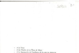 Canto a su amor desaparecido