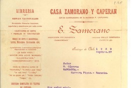 [Carta] 1920 sep. 27, Santiago, Chile [a] Luis Omar Cáceres, Rancagua, Chile