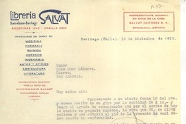 [Carta] 1928 dic. 15, Santiago, Chile [a] Luis Omar Cáceres, San Antonio, Chile