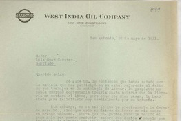 [Carta] 1931 may. 26, San Antonio, Chile [a] Omar Cáceres