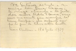 [Carta] 1929 jul.18, San Antonio, Chile [a] Omar Cáceres