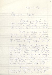 [Carta] 1977 oct. 27, [Santiago], Chile [a] Alfonso Calderón