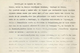 [Carta] 1930 agosto 14, Madrid, España [a] Emilio Rodríguez Mendoza, Santiago de Chile