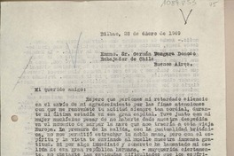 [Carta] 1949 enero 28, Bilbao, España [a] Germán Vergara Donoso, Buenos Aires, [Argentina]