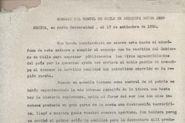 Mensaje del cónsul de Chile en Arequipa