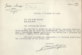 [Carta] 1951 marzo 6, Bilbao, España [a] Juan Mujica de la Fuente