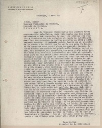 [Carta] 1959 noviembre 5, Santiago, Chile [a] Gonzalo Fernández de Córdoba