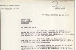 [Carta] 1960 febrero 16, Santiago, Chile [a] Juan Mujica, Arequipa, Perú