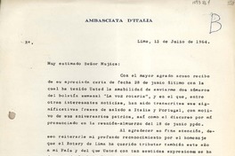 [Carta] 1964 julio 13, Lima, Perú [a] Juan Mujica