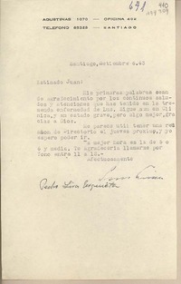 [Carta] [1964] septiembre, Santiago, Chile [a] Juan Mujica