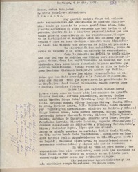 [Carta] 1971 diciembre 6, Santiago, Chile [a] Mario Rodríguez Altamirano