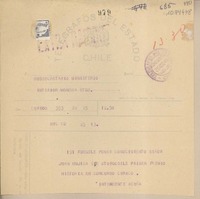 [Telegrama] 1948 agosto 25, Curico, Chile [a] Subsecretario del Ministerio del Interior, Santiago, Chile