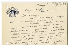 [Tarjeta] 1948 enero 22, Santiago, Chile [a] Juan Mujica, Bahía Blanca, Argentina