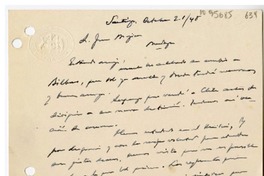 [Tarjeta] 1948 octubre 21, Santiago, Chile [a] Juan Mujica, Mendoza, Argentina