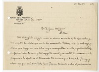 [Carta] 1949 diciembre 29, Burgos, España [a] Juan Mujica, Bilbao