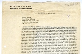 [Carta] 1958 abril 22, Santiago, Chile [a] Blas Piñar López, Madrid, España