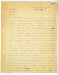 [Carta] 1961 abril 20, Santiago, Chile [a] Juan Mujica de la Fuente, Arequipa, Perú