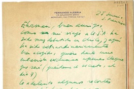 [Carta] [1964] junio 25, San Francisco, [Estados Unidos] [a] Hans Ehrmann  [manuscrito] Pablo Neruda.