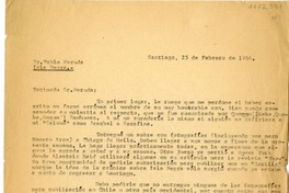 [Carta] 1964 febrero 25, Isla Negra, Chile [a] Pablo Neruda  [manuscrito] Hans Ehrmann.