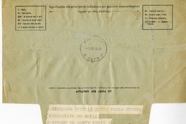 [Telegrama] 1971 octubre 22, Milán, Italia [a] Pablo Neruda  [manuscrito] Giovanni Biga Ariosto.