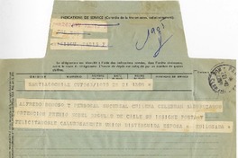 [Telegrama] 1971 octubre 21, Santiago, Chile [a] Pablo Neruda  [manuscrito] Alfredo Donoso.