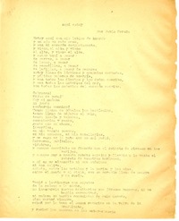 Aquí estoy  [manuscrito] Pablo Neruda ; transcripción mecanografiada por Raúl Silva Castro.