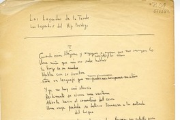 Las leyendas de la tarde  [manuscrito] Jorge Teillier.