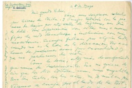 [Carta] [1950] mayo 28, Santiago, Chile [a] Pedro Olmos  [manuscrito] Ernesto Montenegro.