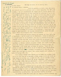 [Carta] 1953 octubre 25, Santiago, Chile [a] Pedro Olmos  [manuscrito] Ernesto Montenegro.
