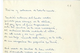 Reina y soberana de todo lo creado  [manuscrito] Hugo Montes.