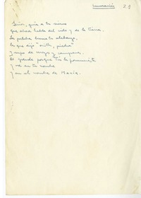 Invocación  [manuscrito] Hugo Montes.