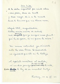 [La distancia de ti...]  [manuscrito] Hugo Montes.