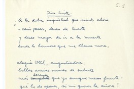 [La distancia de ti...]  [manuscrito] Hugo Montes.