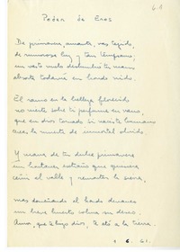 Poder de Eros  [manuscrito] Hugo Montes.