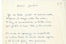 Nuevo jardín  [manuscrito] Hugo Montes.