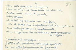 [Un cielo espeso de campanas...]  [manuscrito] Hugo Montes.