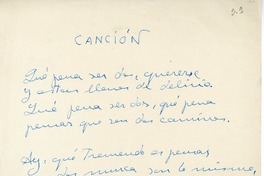 Canción  [manuscrito] Rafael Morales.
