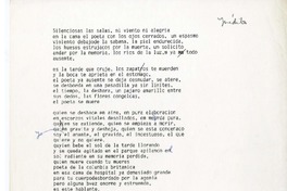 Silenciosas las salas  [manuscrito] Naín Nómez.