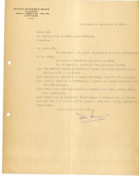 [Carta] 1968 septiembre 3, Santiago, Chile [a] Biblioteca Nacional de Chile  [manuscrito] Arturo Olavarría Bravo.