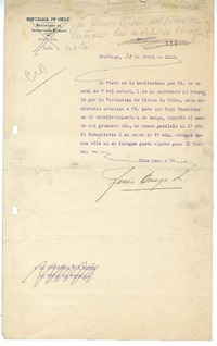 [Oficio] 1919 abril 30, Santiago, Chile [a] Liceo de Niñas de Temuco  [manuscrito] Luis Orrego Luco.