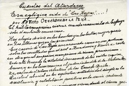 Cuentos del atardecer  [manuscrito] Arturo Ossandón de la Peña.