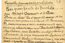 Cuentos dominicales prohibidos  [manuscrito] Arturo Ossandón de la Peña.