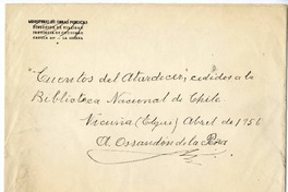 Notas sobre Cuentos del atardecer  [manuscrito] Arturo Ossandón de la Peña.